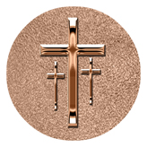 DAROUND 517 BZ SH BZ Bronze 3 Crosses Shimmer Bronze Background